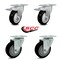 Service Caster 4 Inch Black Polyurethane Wheel Swivel Top Plate Caster Total Lock Brakes, 2PK SCC-TTL20S414-PPUB-BLK-2-S-2 - alternate 1